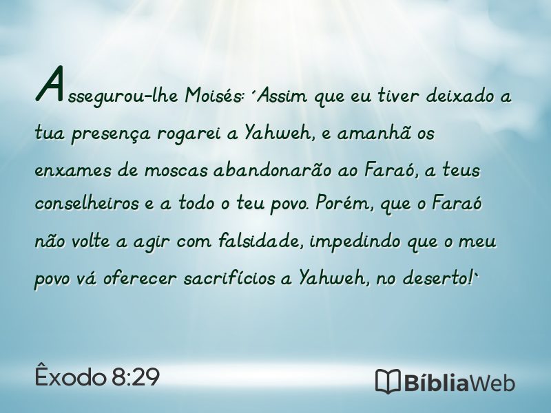 Êxodo 8:29 em imagem para compartilhar