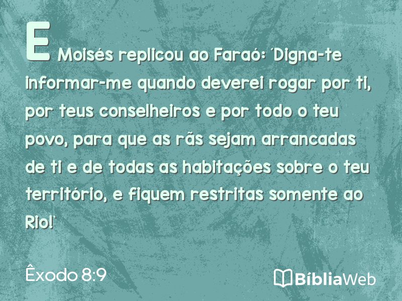 Êxodo 8:9 em imagem para compartilhar