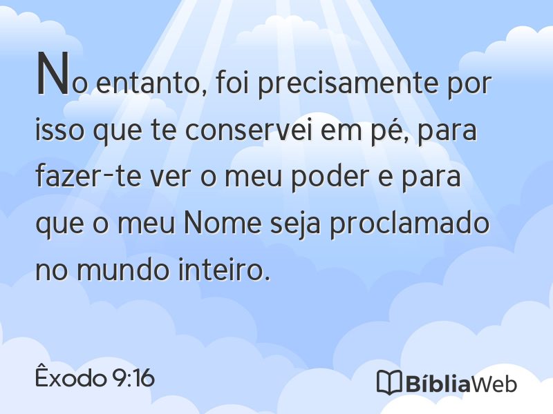 Êxodo 9:16 em imagem para compartilhar