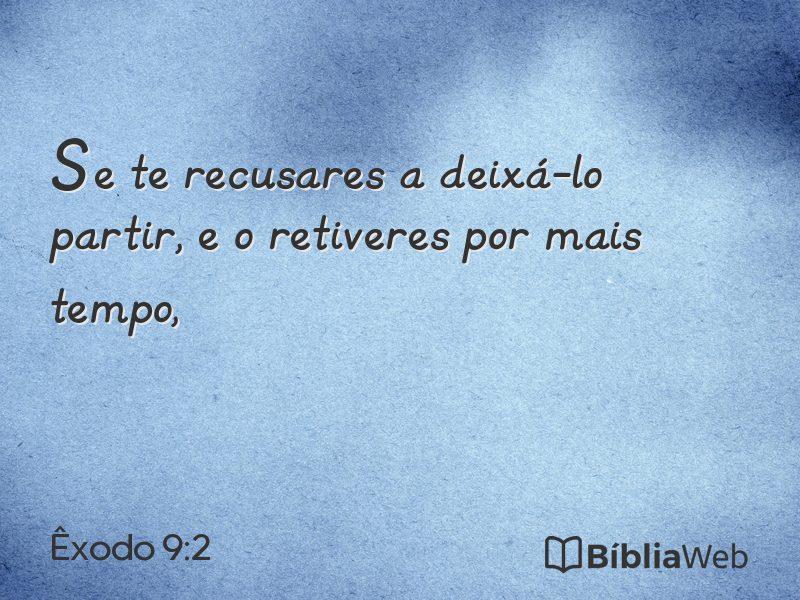 Êxodo 9:2 em imagem para compartilhar