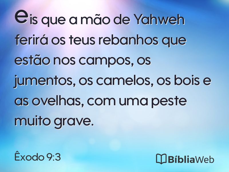 Êxodo 9:3 em imagem para compartilhar