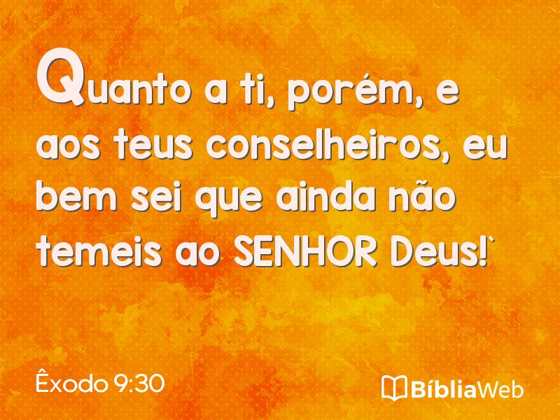 Êxodo 9:30 em imagem para compartilhar