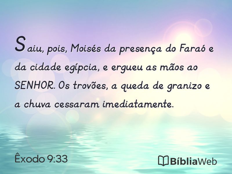 Êxodo 9:33 em imagem para compartilhar