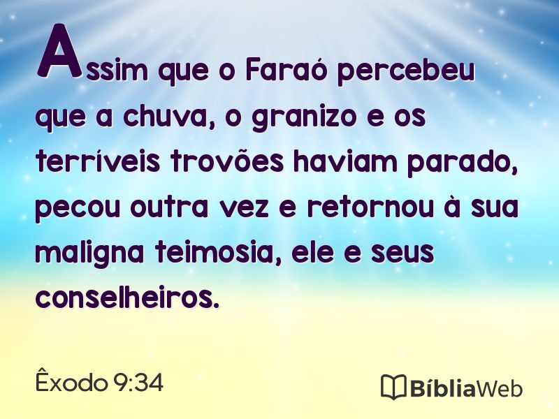 Êxodo 9:34 em imagem para compartilhar
