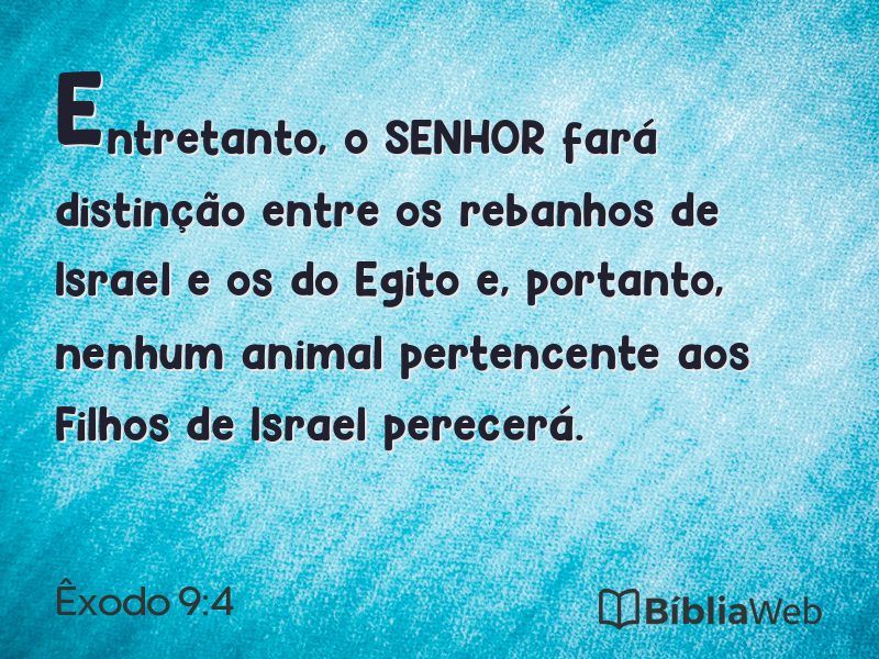 Êxodo 9:4 em imagem para compartilhar
