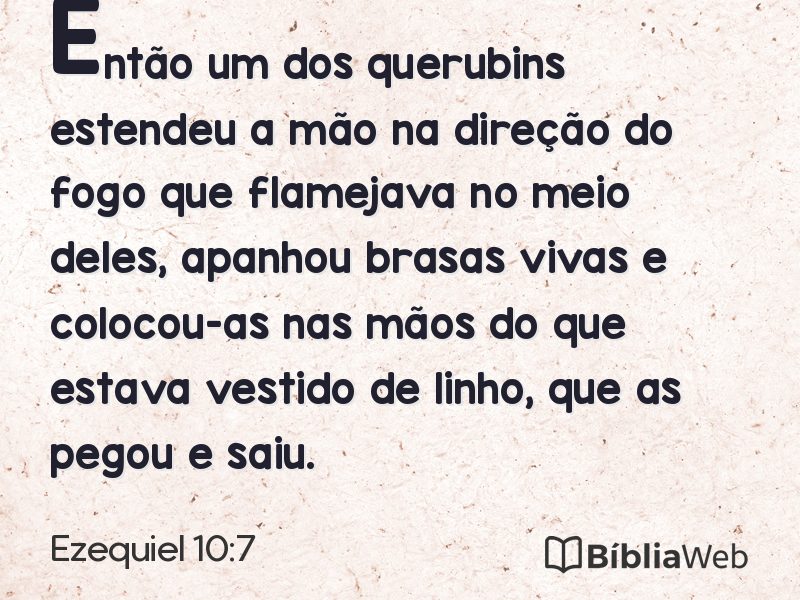 Ezequiel 10:7 em imagem para compartilhar