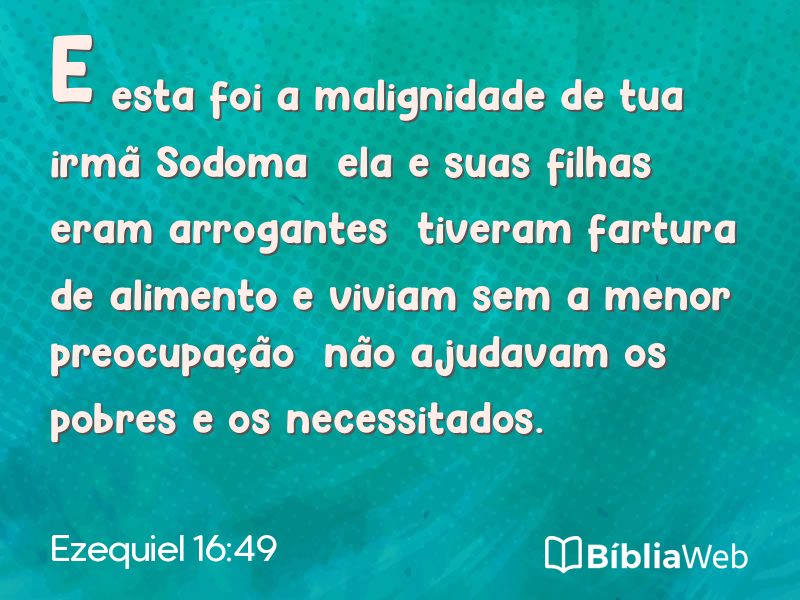 Ezequiel 16:49 em imagem para compartilhar