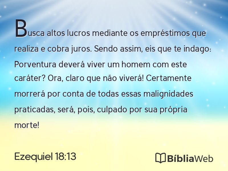 Ezequiel 18:13 em imagem para compartilhar