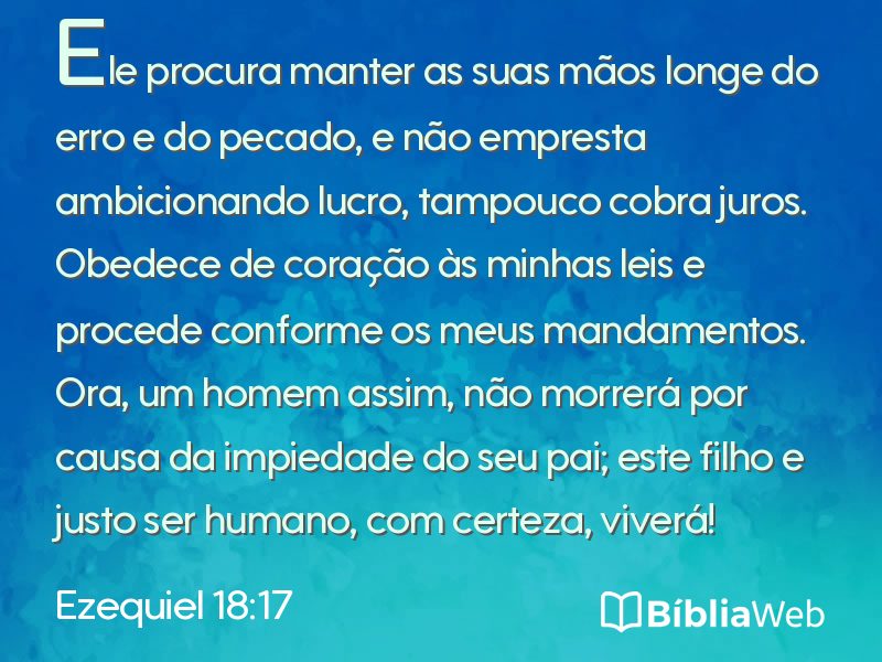 Ezequiel 18:17 em imagem para compartilhar