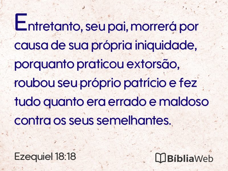 Ezequiel 18:18 em imagem para compartilhar