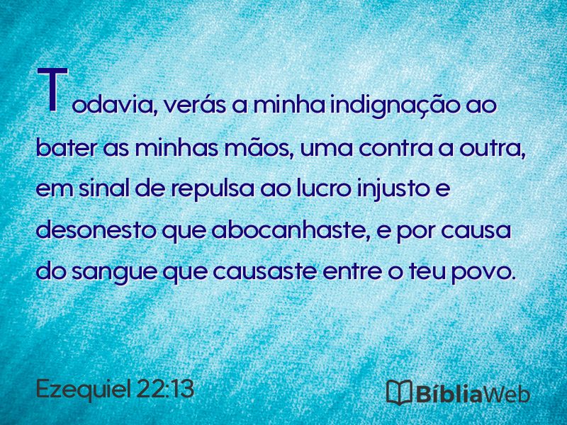 Ezequiel 22:13 em imagem para compartilhar
