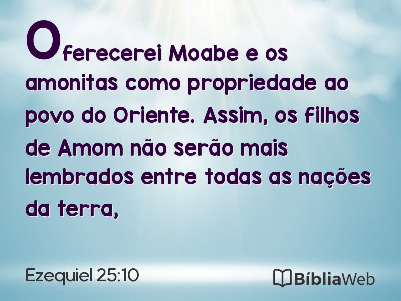Ezequiel 25:10 em imagem para compartilhar