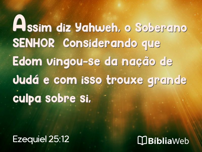 Ezequiel 25:12 em imagem para compartilhar