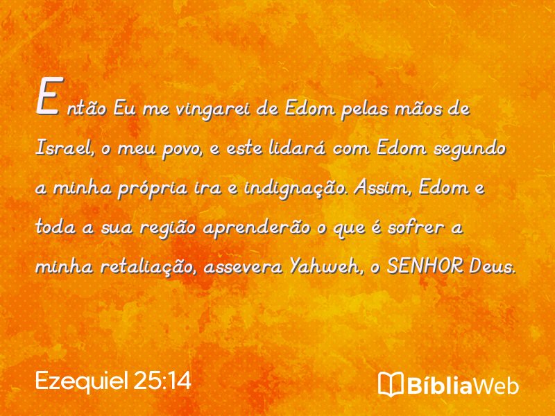 Ezequiel 25:14 em imagem para compartilhar