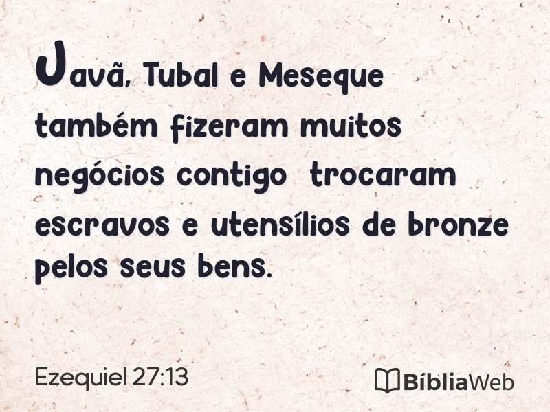 Ezequiel 27:13 em imagem para compartilhar
