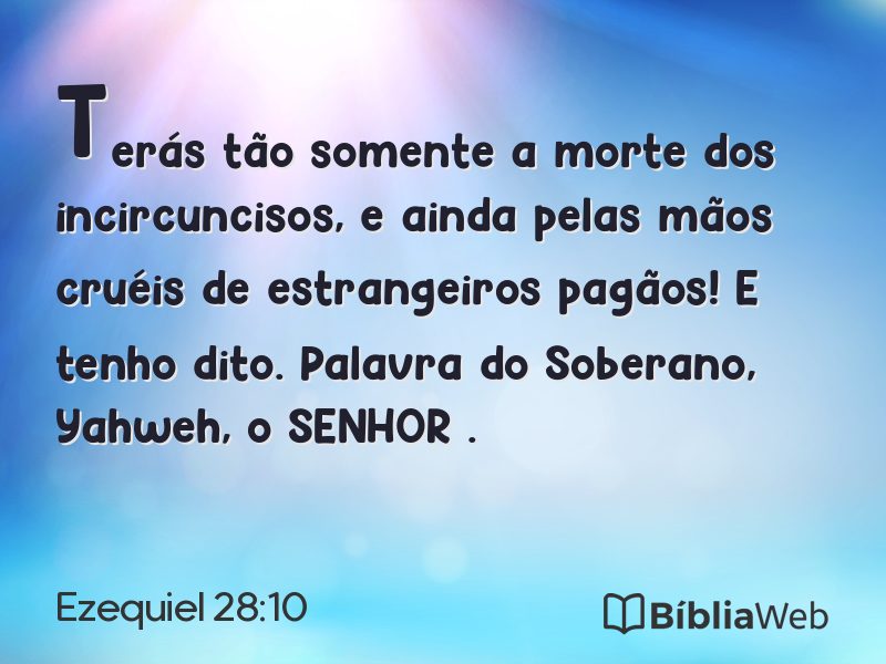 Ezequiel 28:10 em imagem para compartilhar