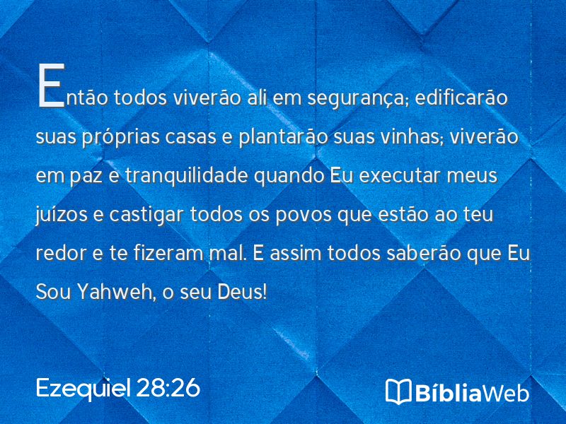 Ezequiel 28:26 em imagem para compartilhar