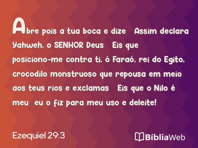 Ezequiel 29:3 em imagem para compartilhar