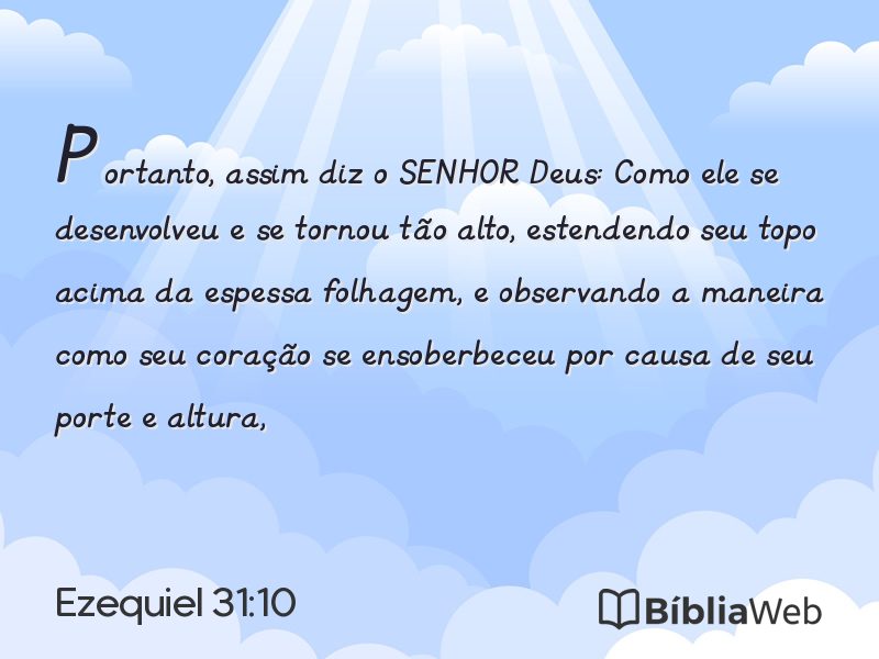 Ezequiel 31:10 em imagem para compartilhar