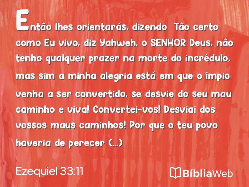 Ezequiel 33:11 em imagem para compartilhar