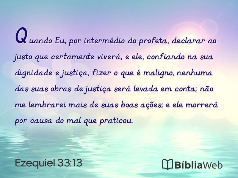 Ezequiel 33:13 em imagem para compartilhar