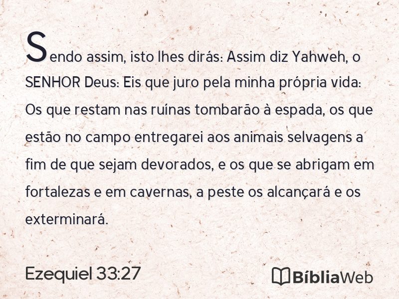 Ezequiel 33:27 em imagem para compartilhar