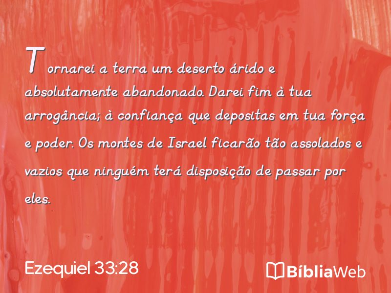 Ezequiel 33:28 em imagem para compartilhar