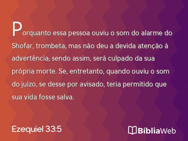 Ezequiel 33:5 em imagem para compartilhar