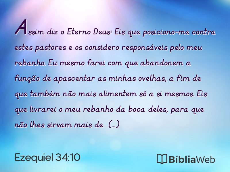 Ezequiel 34:10 em imagem para compartilhar