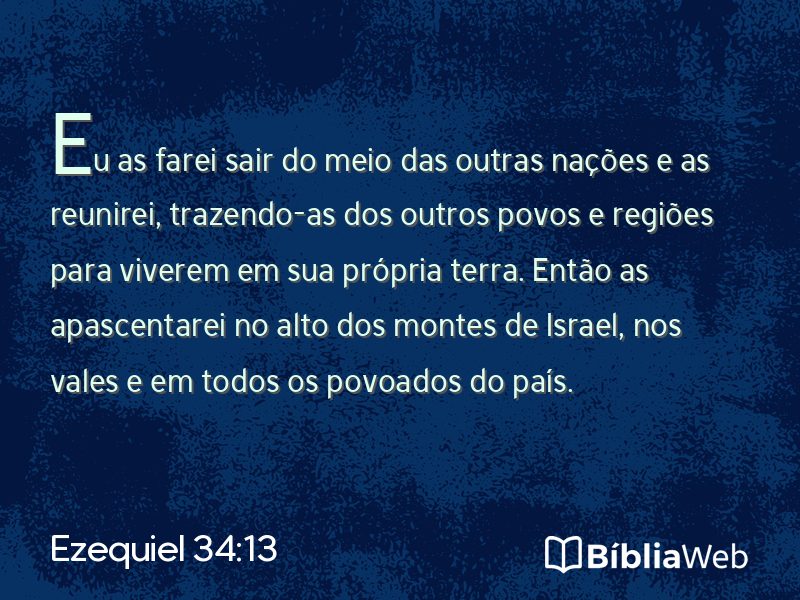 Ezequiel 34:13 em imagem para compartilhar