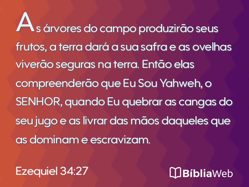 Ezequiel 34:27 em imagem para compartilhar