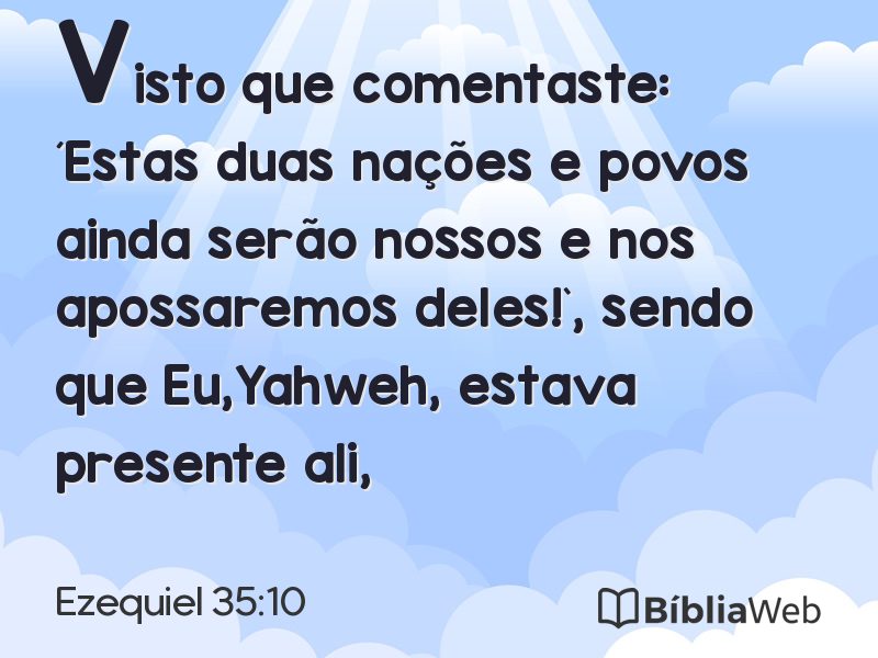 Ezequiel 35:10 em imagem para compartilhar