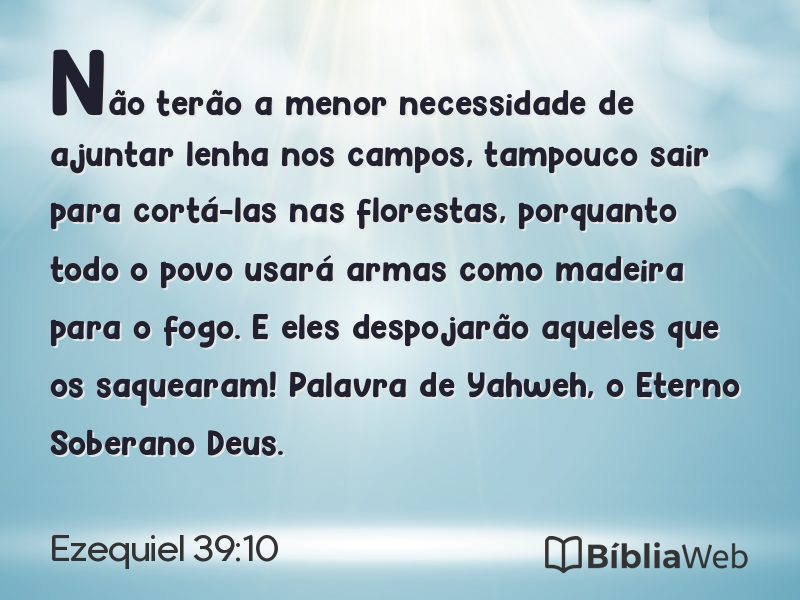 Ezequiel 39:10 em imagem para compartilhar