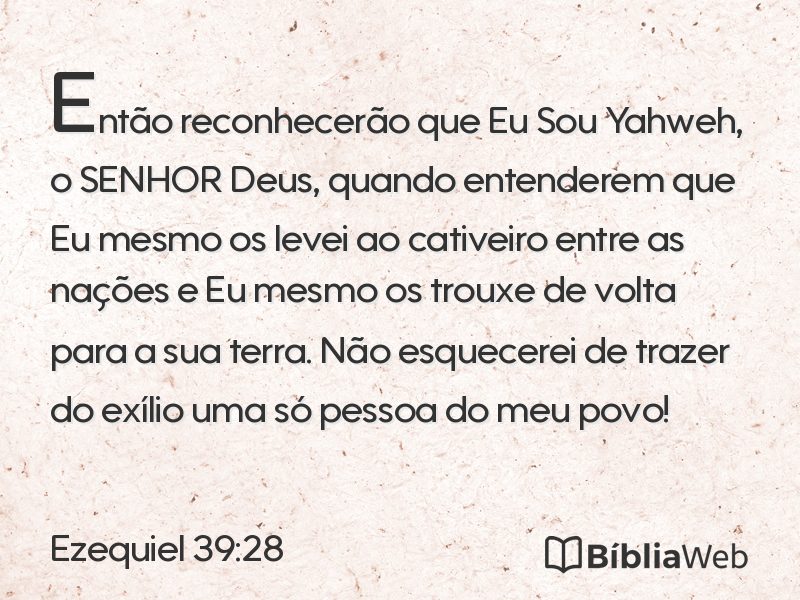 Ezequiel 39:28 em imagem para compartilhar