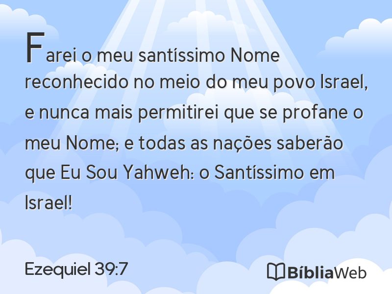 Ezequiel 39:7 em imagem para compartilhar