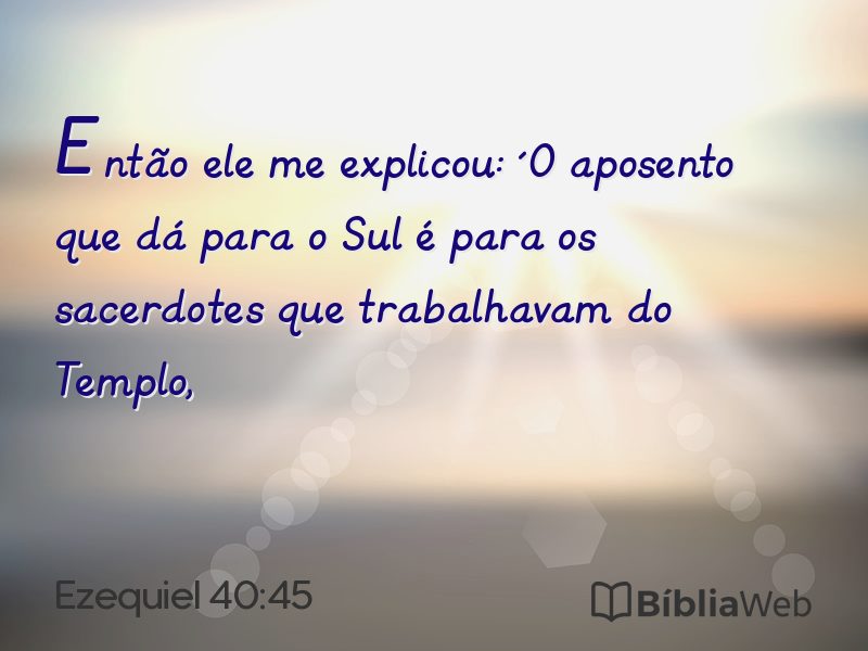 Ezequiel 40:45 em imagem para compartilhar