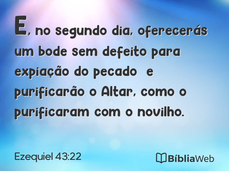 Ezequiel 43:22 em imagem para compartilhar