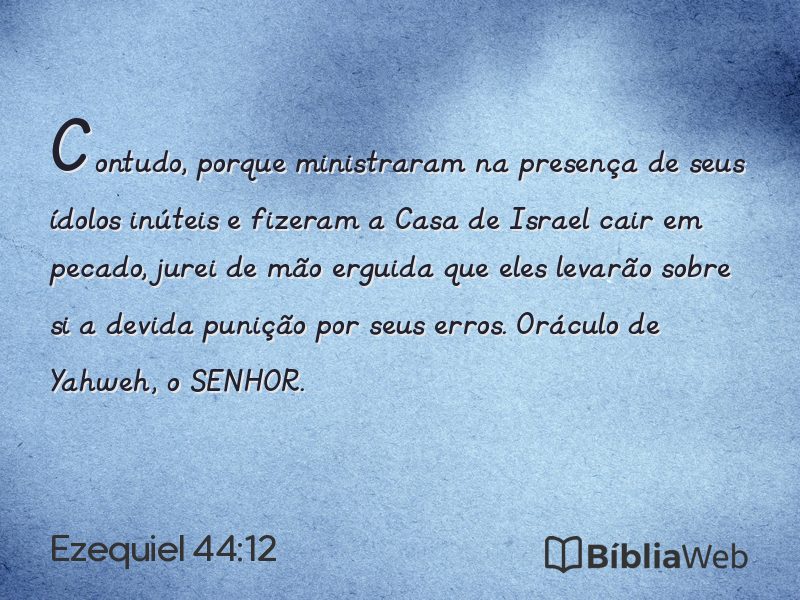 Ezequiel 44:12 em imagem para compartilhar