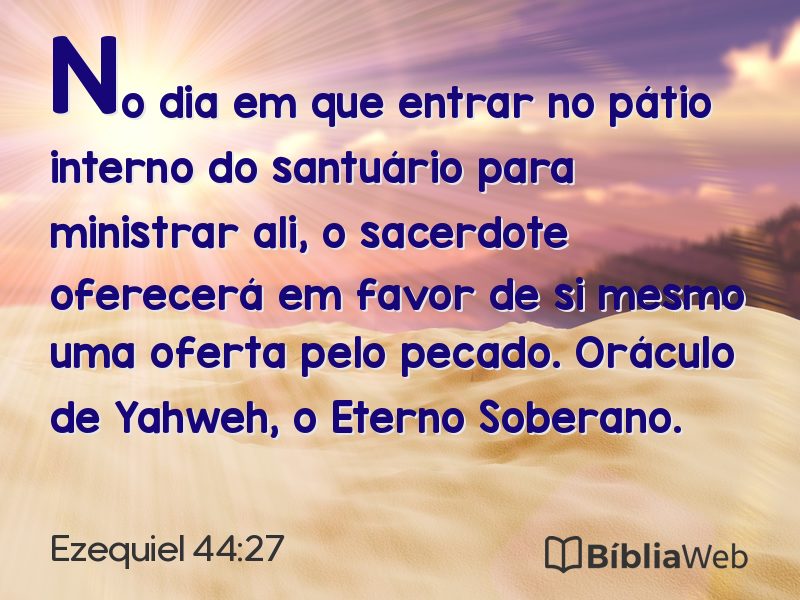 Ezequiel 44:27 em imagem para compartilhar