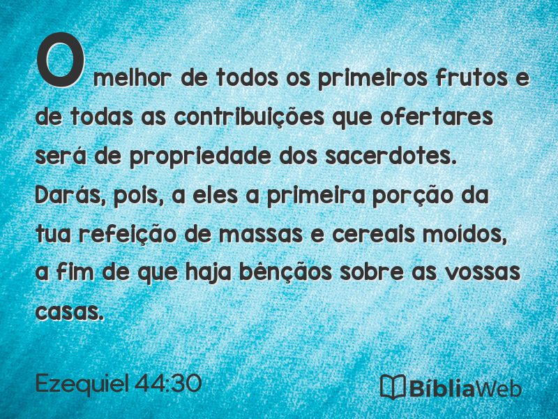 Ezequiel 44:30 em imagem para compartilhar