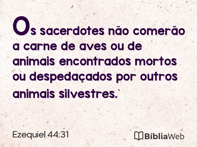 Ezequiel 44:31 em imagem para compartilhar