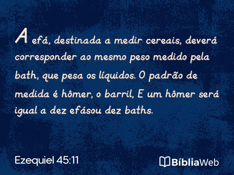 Ezequiel 45:11 em imagem para compartilhar