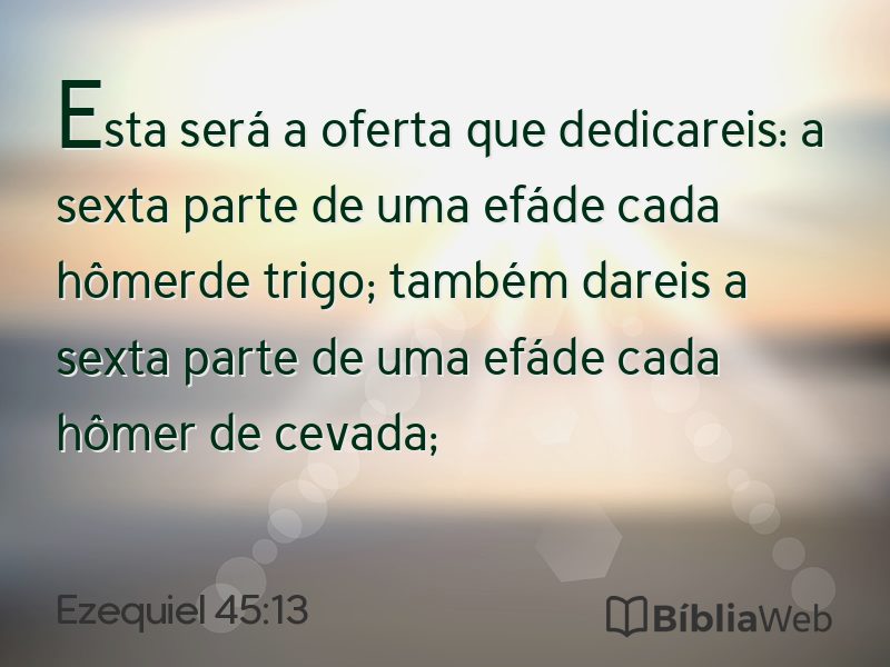 Ezequiel 45:13 em imagem para compartilhar
