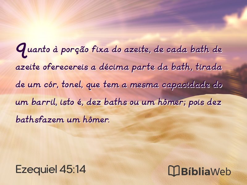 Ezequiel 45:14 em imagem para compartilhar