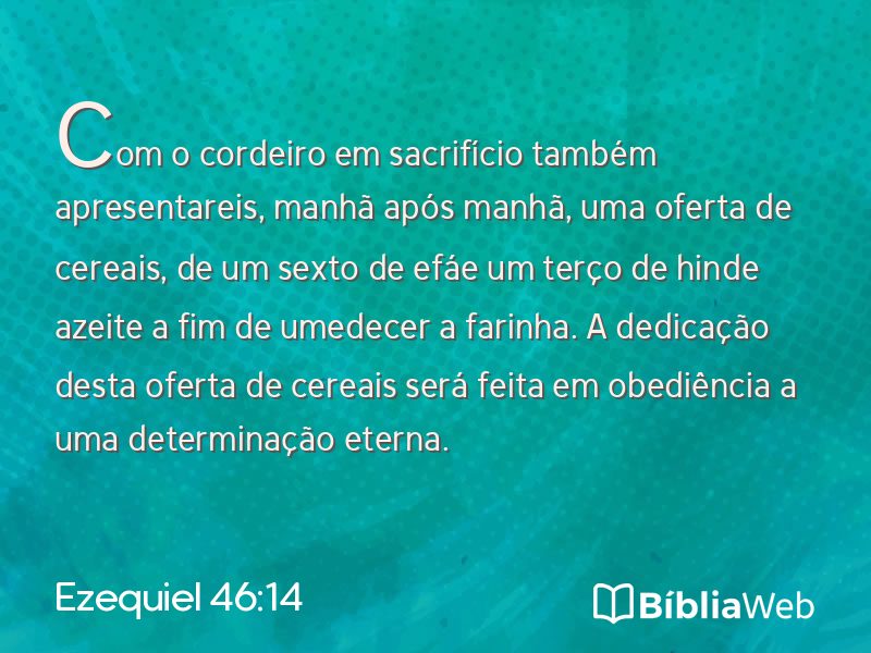 Ezequiel 46:14 em imagem para compartilhar