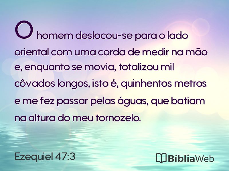 Ezequiel 47:3 em imagem para compartilhar