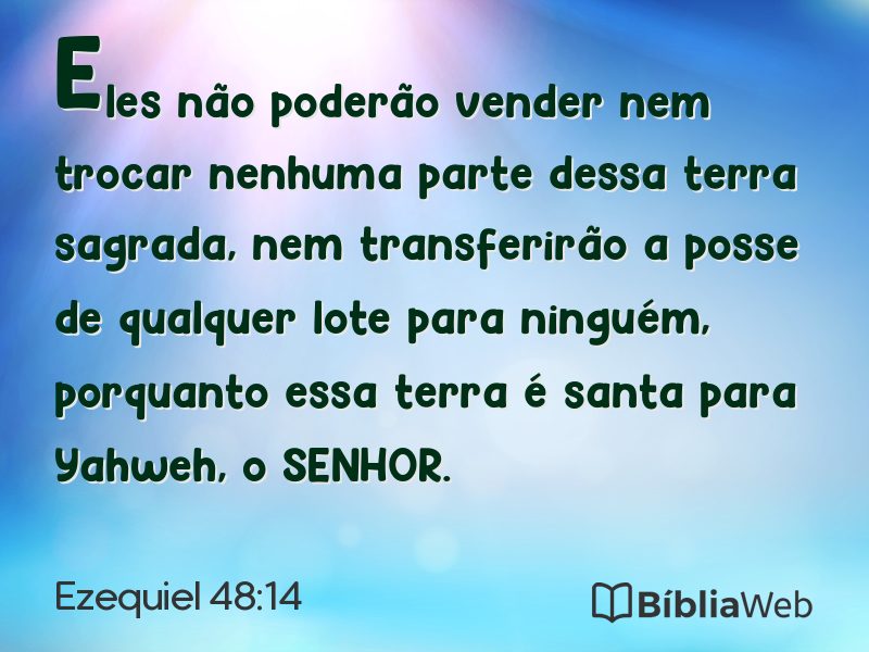 Ezequiel 48:14 em imagem para compartilhar