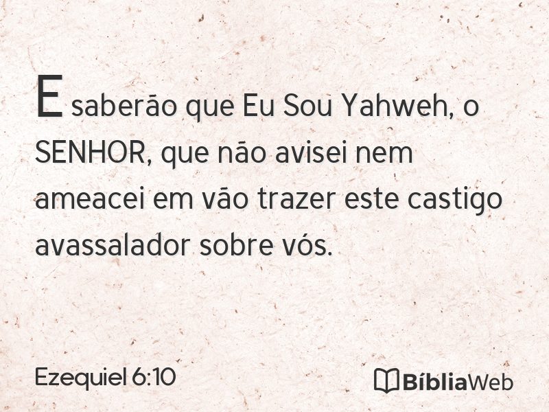 Ezequiel 6:10 em imagem para compartilhar