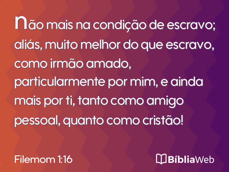 Filemom 1:16 em imagem para compartilhar