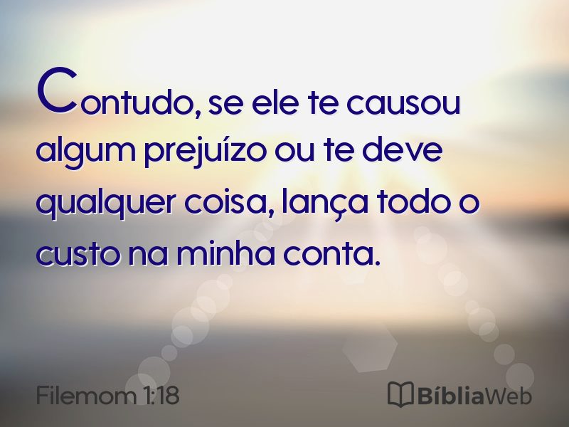 Filemom 1:18 em imagem para compartilhar